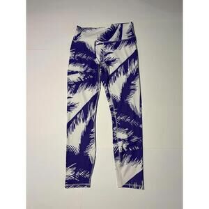 Fabletics Leggings Womens Medium Purple High Waisted 7/8 PureLuxe Floral Yoga
